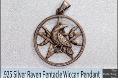 Silver Raven Wiccan Pendant