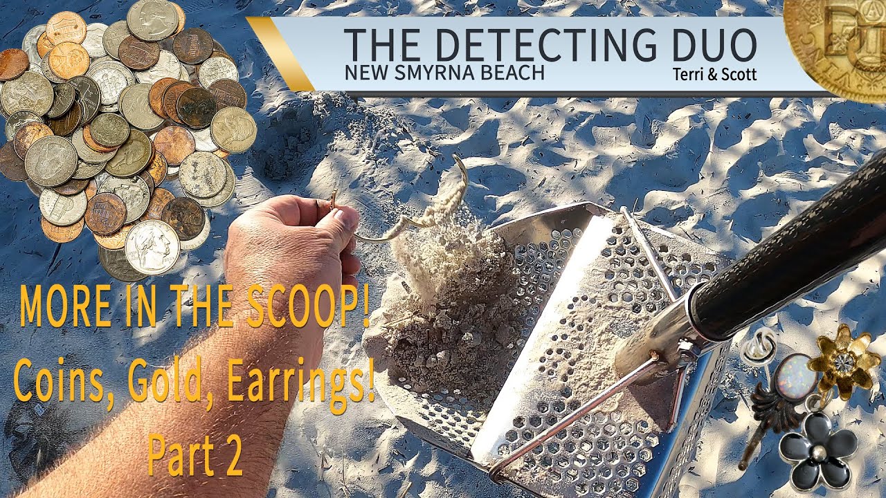 S01 E09 - Even more in the scoop! Coins, Earrings! Beach Metal Detecting New Smyrna Beach