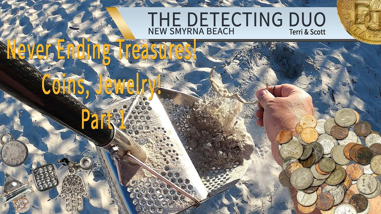 s01 e10 - Never Ending Treasures! Coins, Jewelry! Beach Metal Detecting New Smyrna Beach