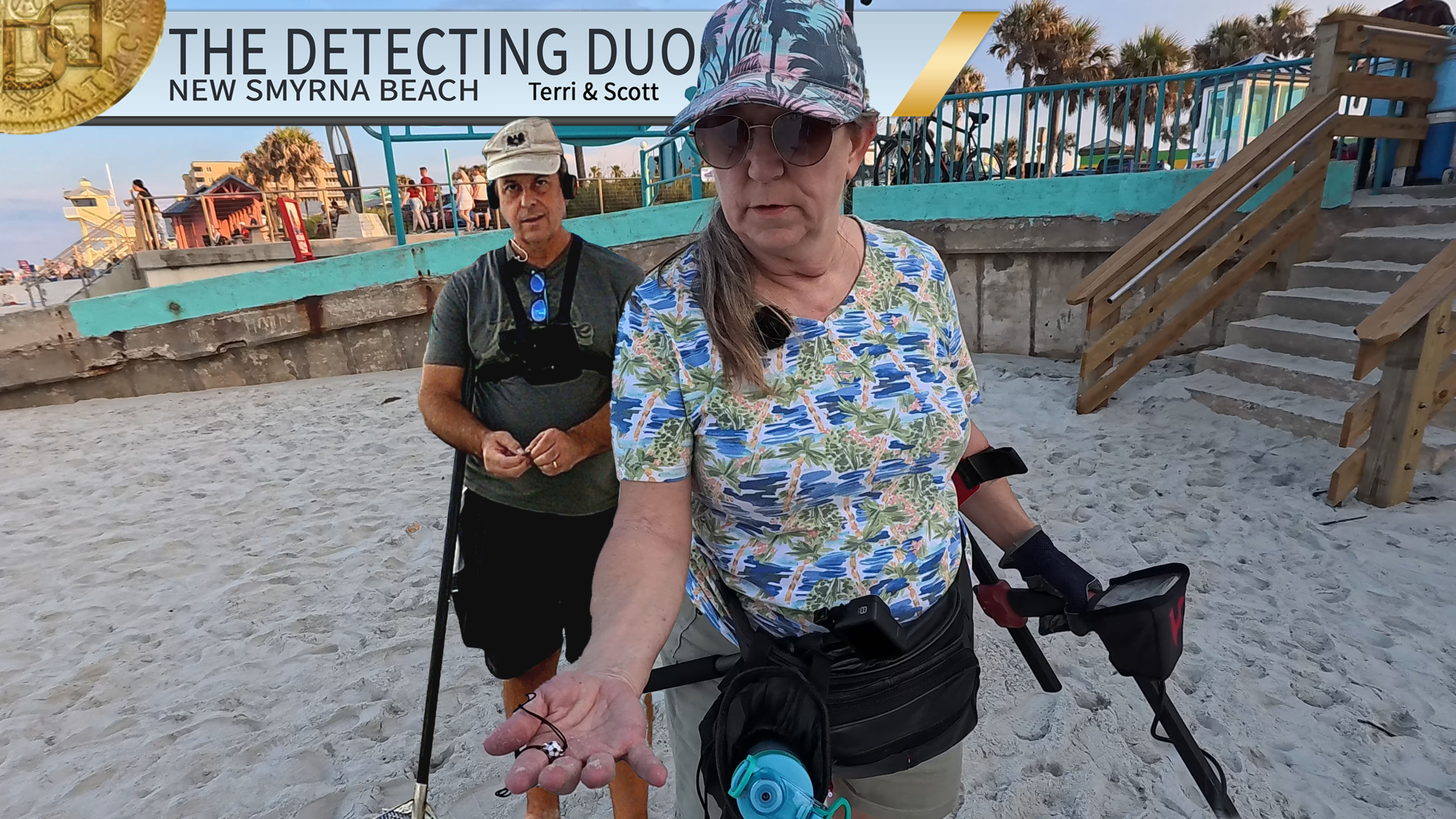 S03 E21 Finding Silver and Gold Earrings Metal Detecting New Smyrna Beach Florida