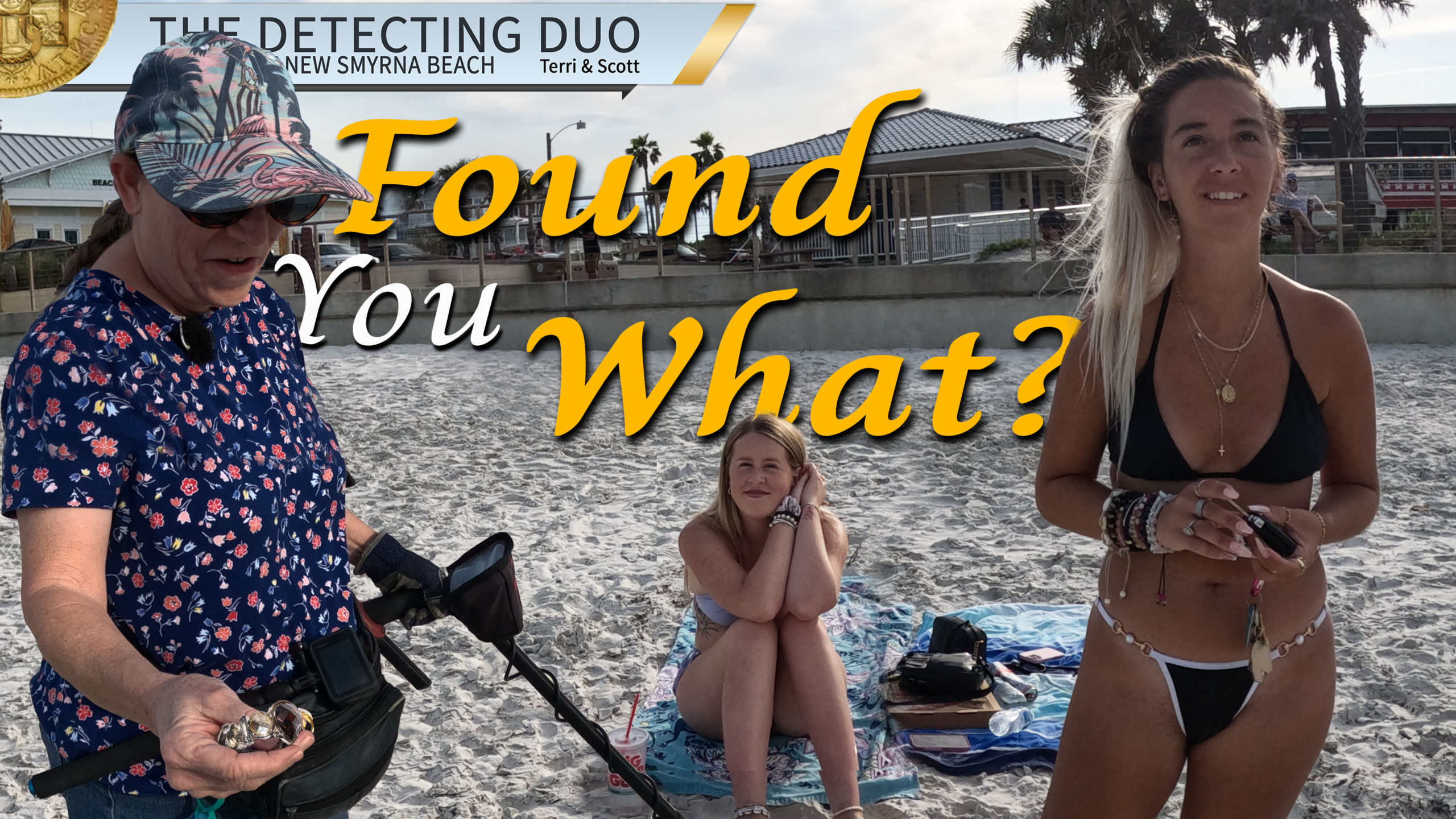 S04 E15 Metal Detecting New Smyrna Beach Finding Large Gem Jewelry and Ring
