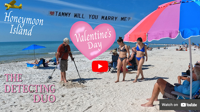 S05 E05 YValentine's Day Metal detecting Honeymoon Island Beach Florida